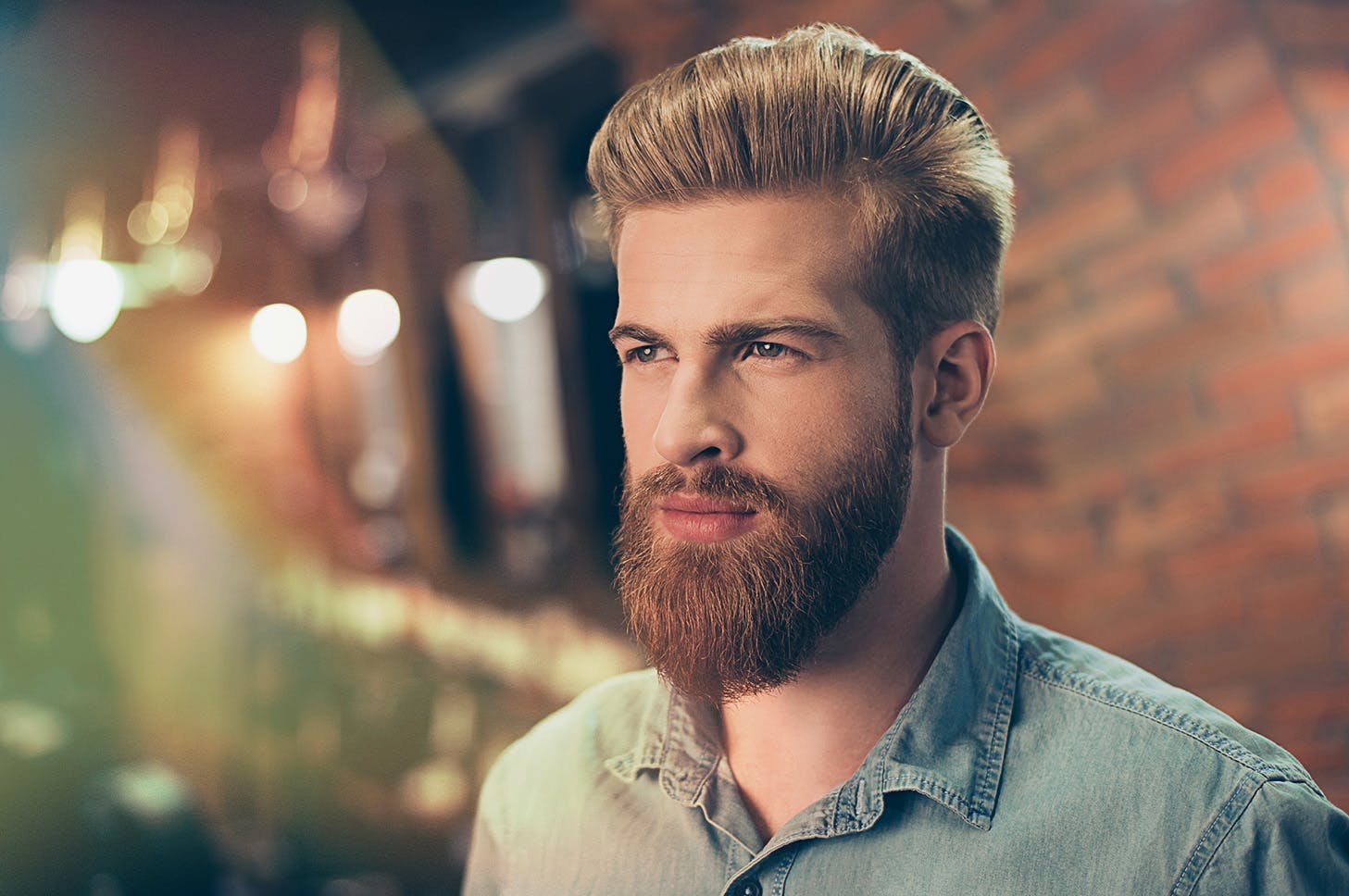 man looking straight ahead