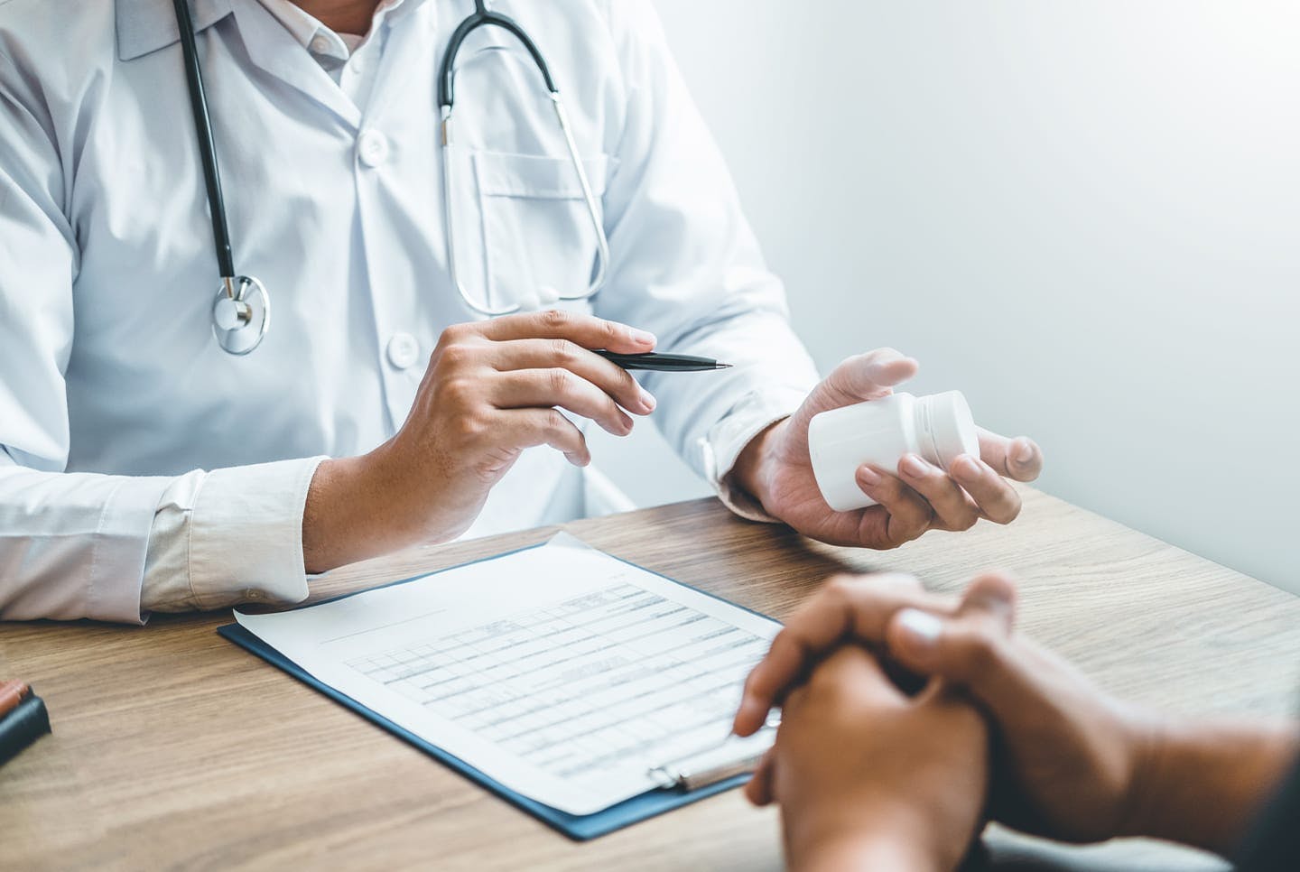Doctor speaking to person
