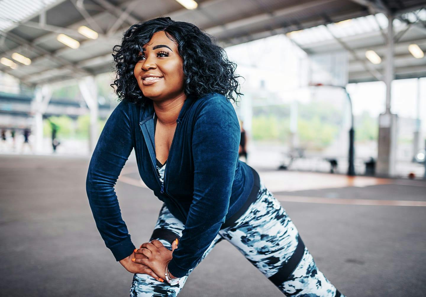 Woman stretching