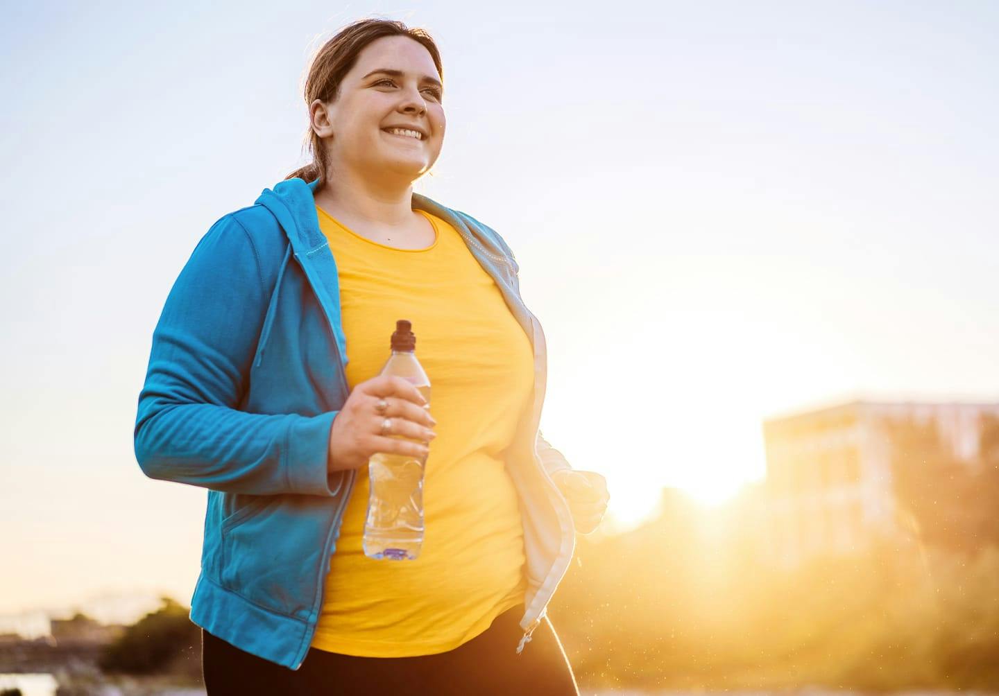Woman running outside