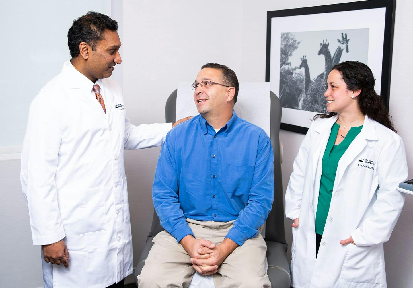 Man speaking to doctors