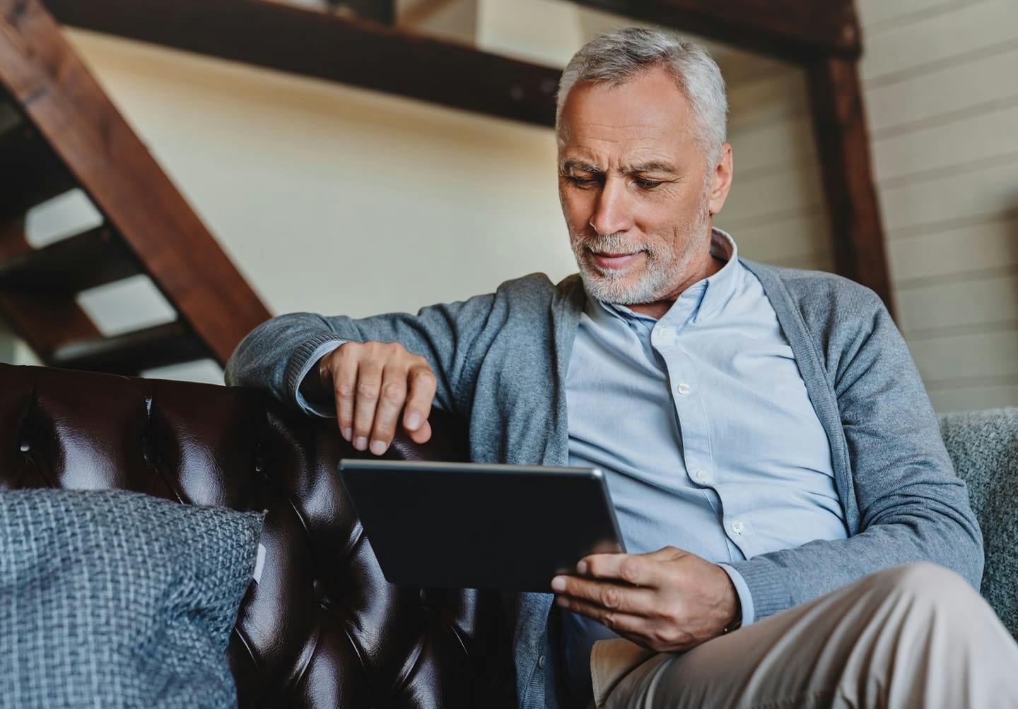 Man using iPad