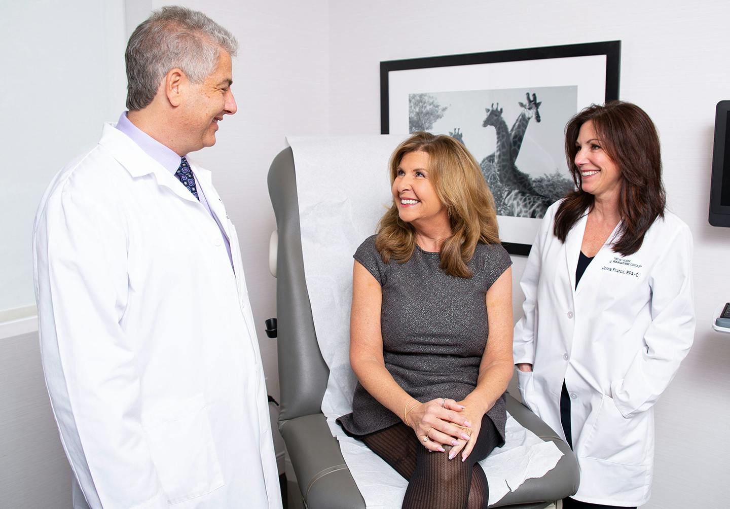 Woman speaking to doctors
