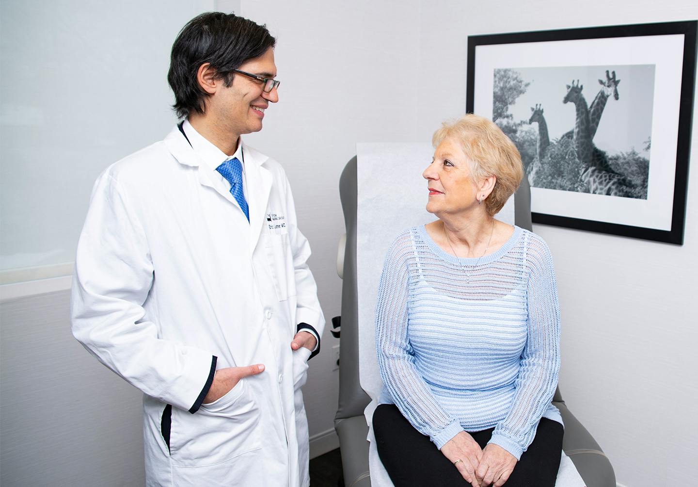 Woman speaking to doctor