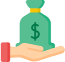 hand holding money bag