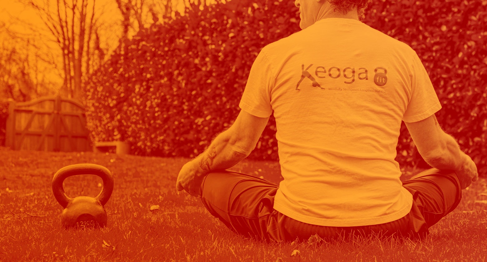 An instructor sat down with a kettle bell