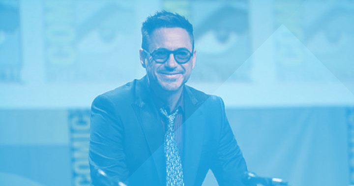 Robert Downey Jr smiling at 2014 Comic Con convention