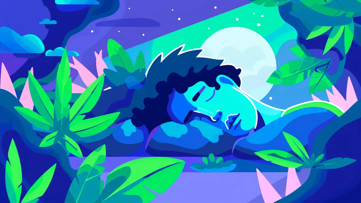 Marijuana and Sleep A person sleeping after using marijuana.