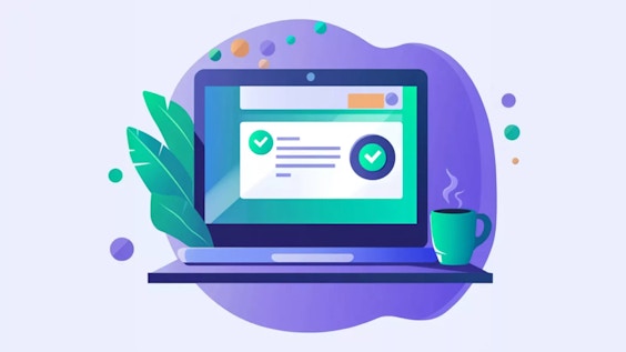 How to Improve Alumni Response Rates for Treatment Centers Professional laptop screen showing a clean email survey interface, with a progress bar at 75%, warm testimonial response text visible, modern office desk setting with a coffee cup nearby