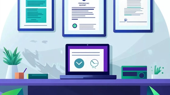 Professional office wall displaying framed CARF and Joint Commission accreditation certificates, modern healthcare facility setting, organized desk with laptop showing compliance dashboard below, crisp documentation in branded folders
