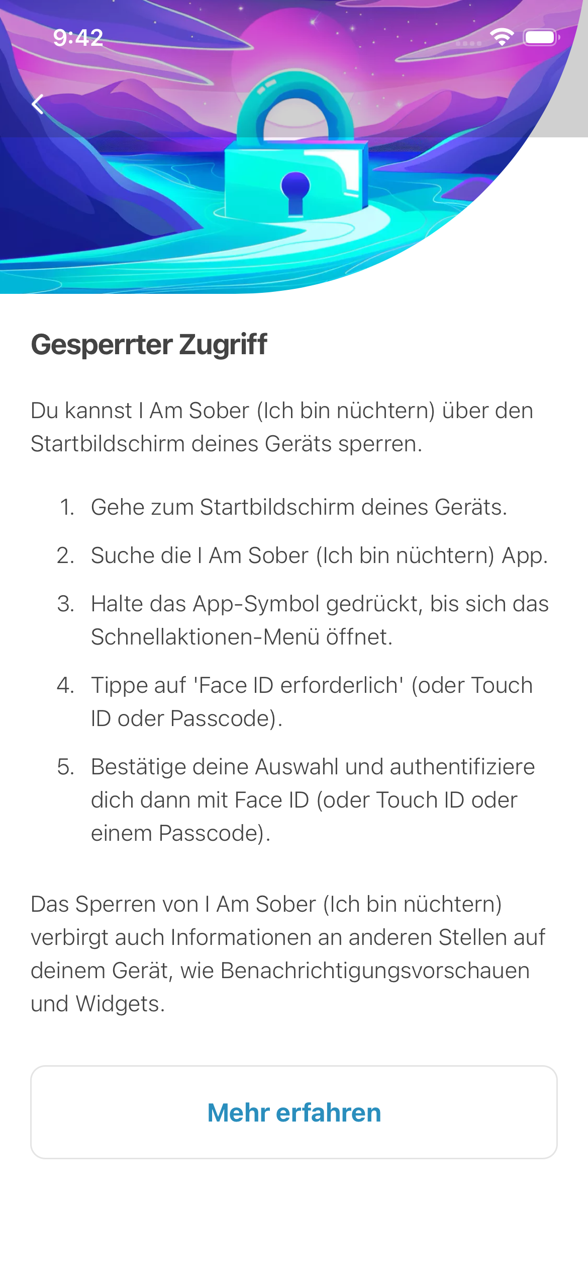 Gesperrter Zugangsbildschirm mit einem Datenschutzschloss