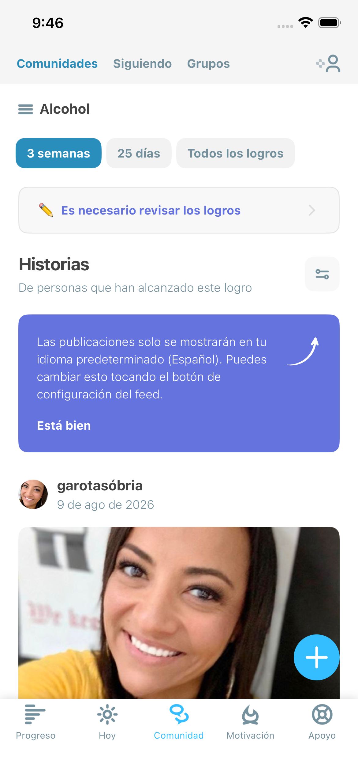 Ilustración de una captura de pantalla de la comunidad