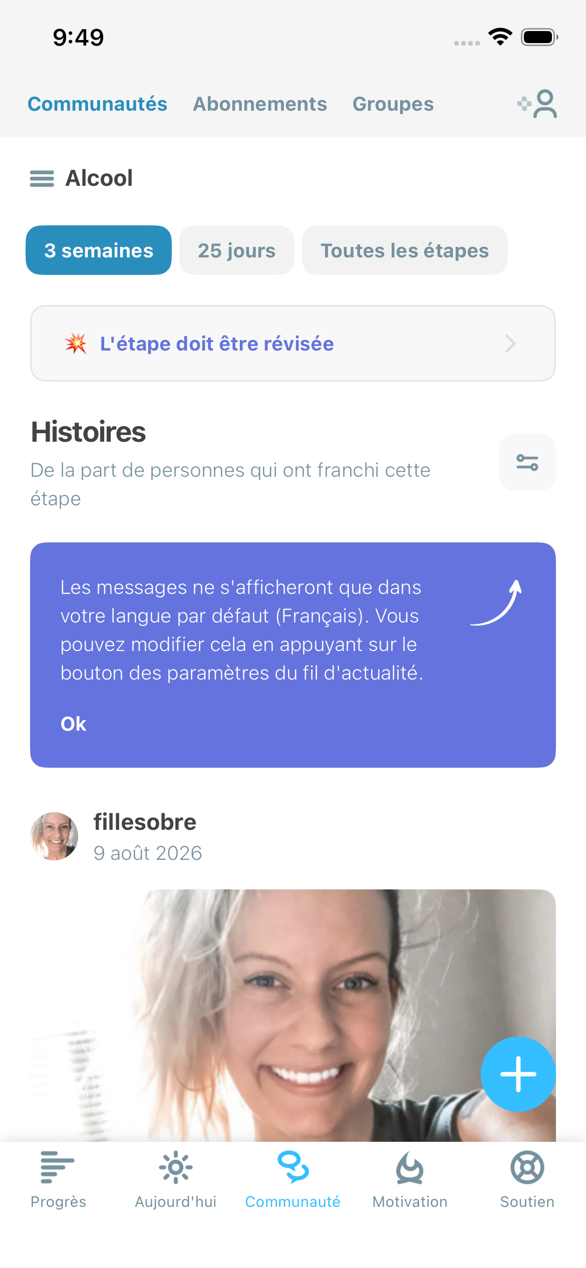 Illustration d’une capture d’écran de la Communauté