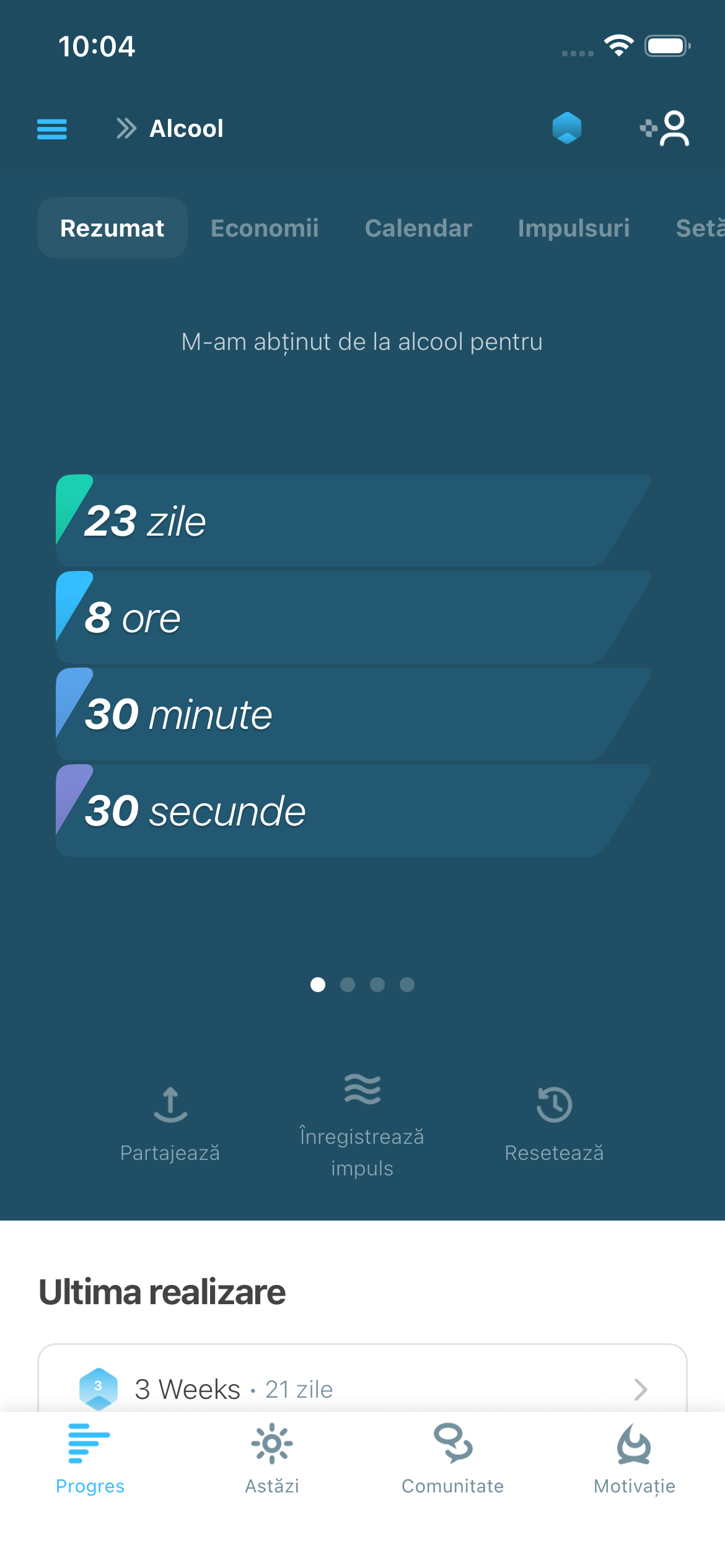 Sobriety tracker showing alcohol-free progress in I Am Sober