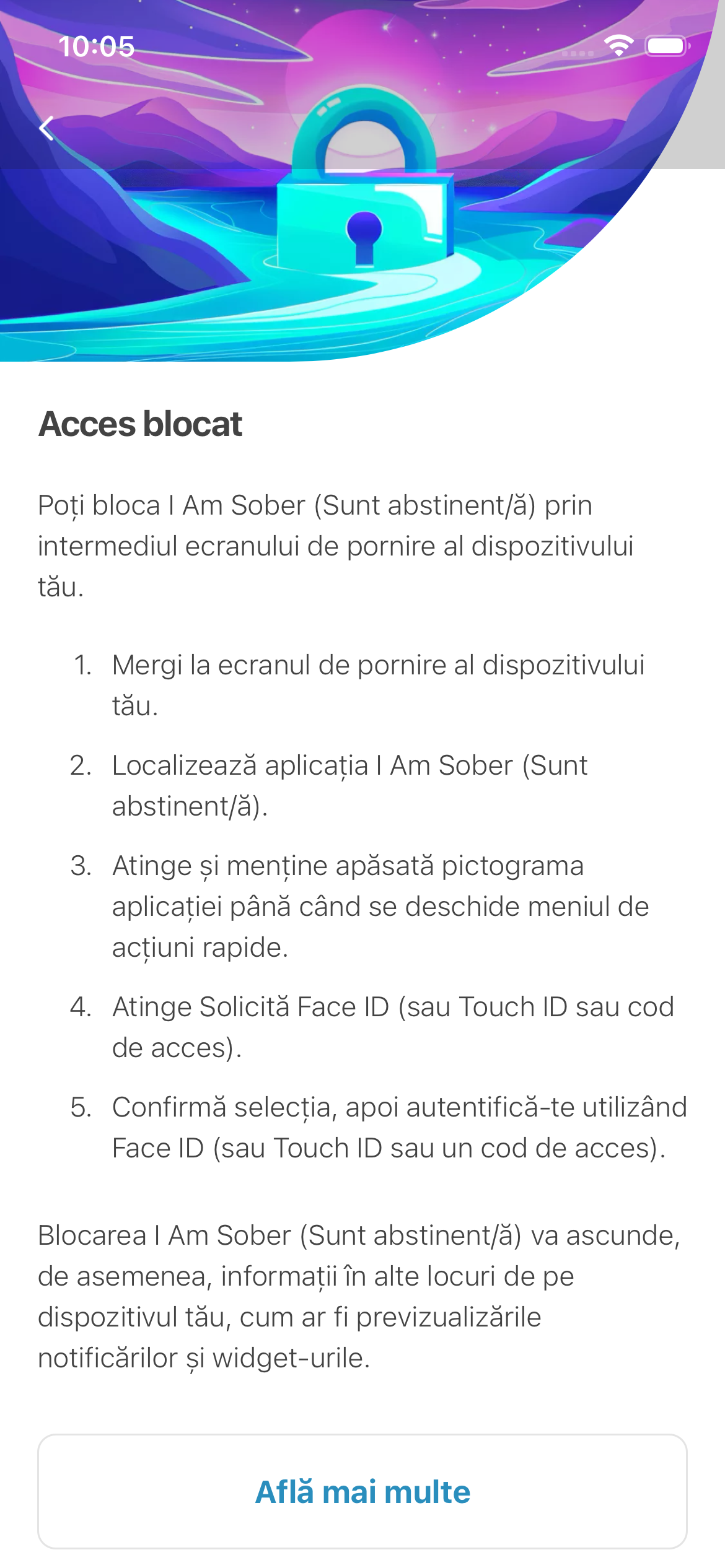 Locked access screen showing a privacy lock