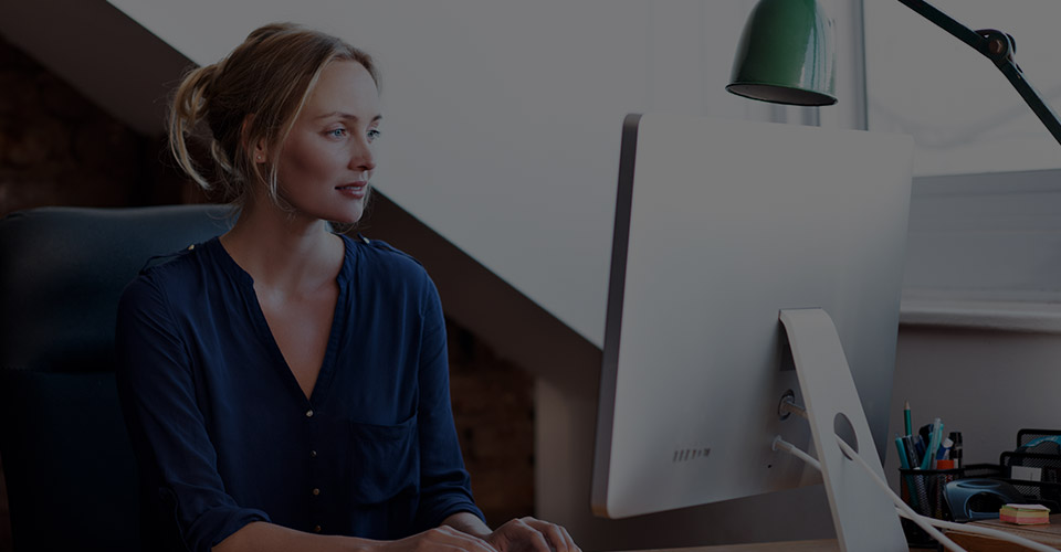 business woman on computer