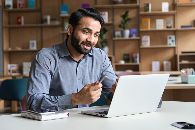 person in front of a computer