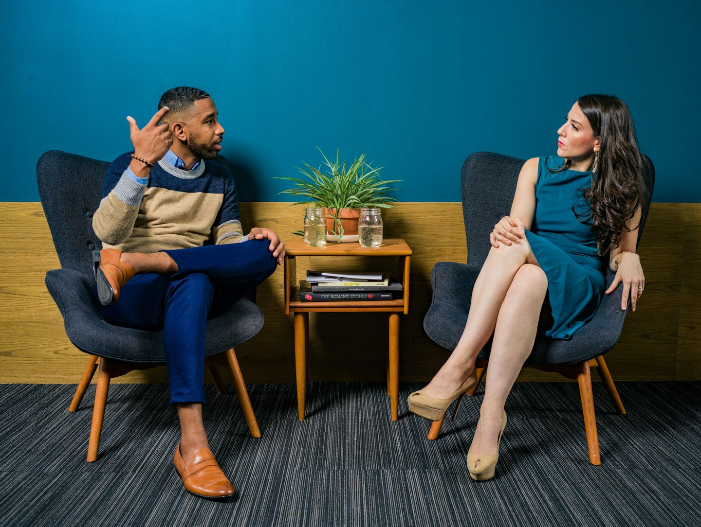 image of people talking