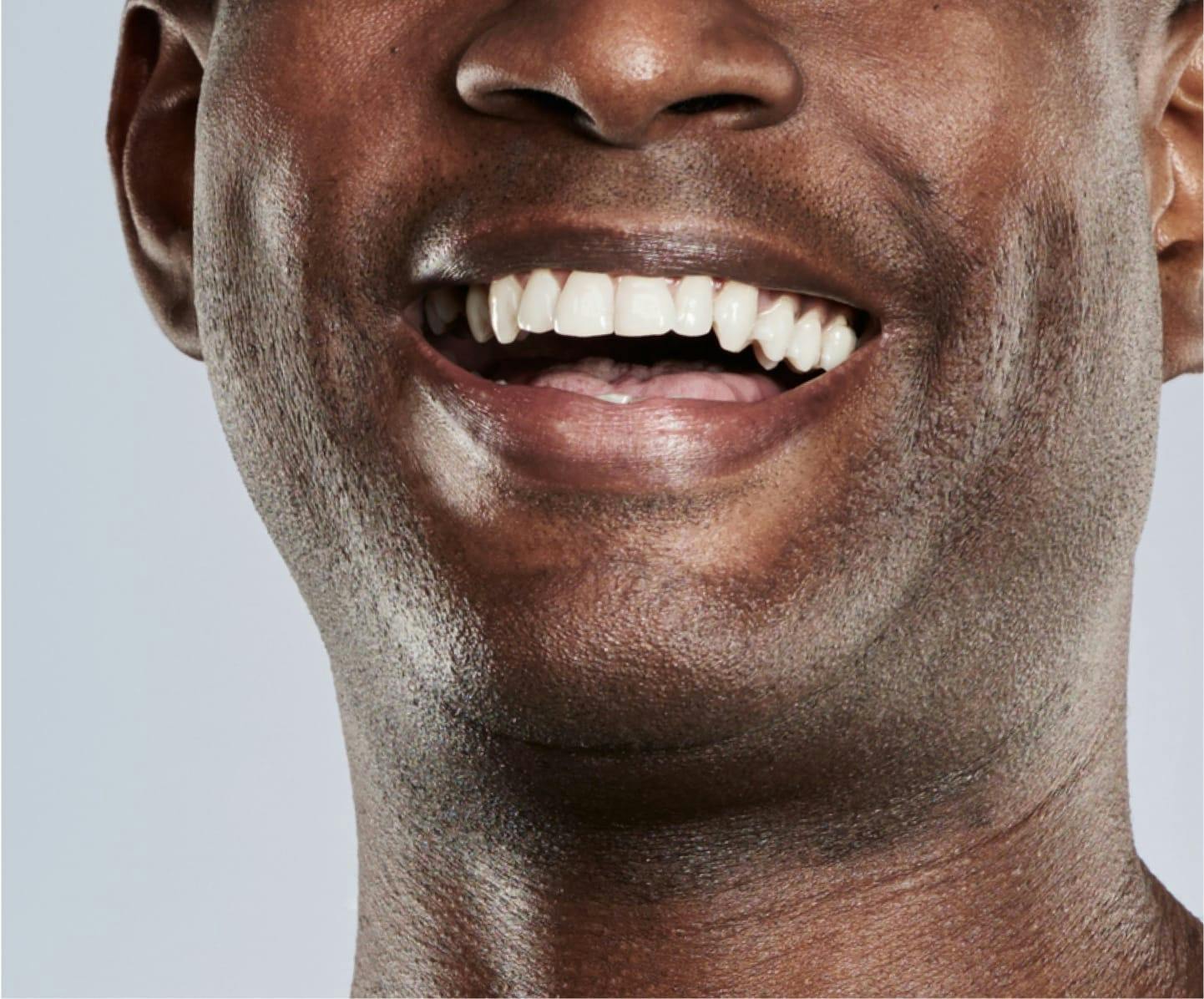 Close up of man's smile