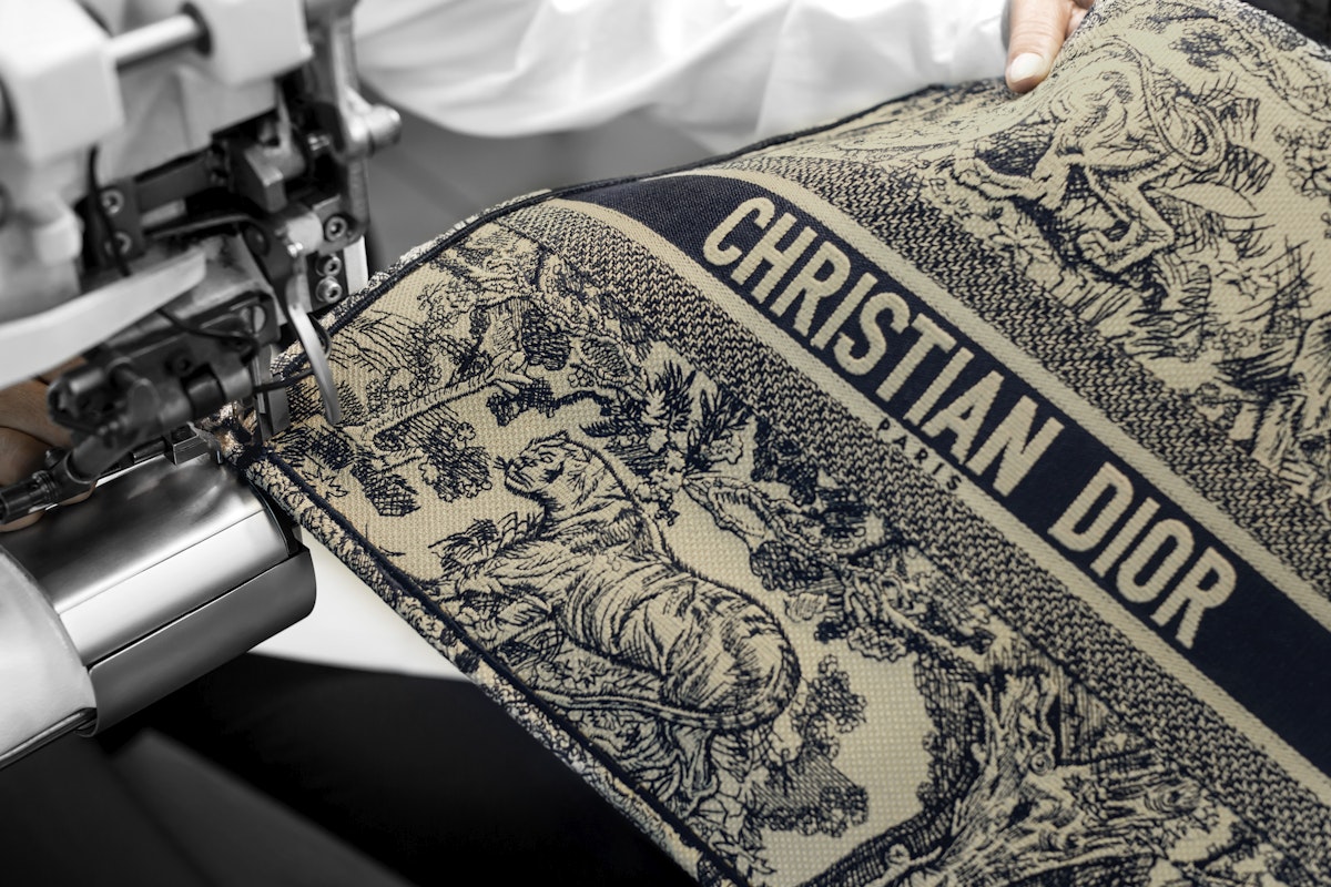 CHRISTIAN DIOR BOOK TOTE LIMITED EDITION, EMBROIDERED LA FORCE BAG
