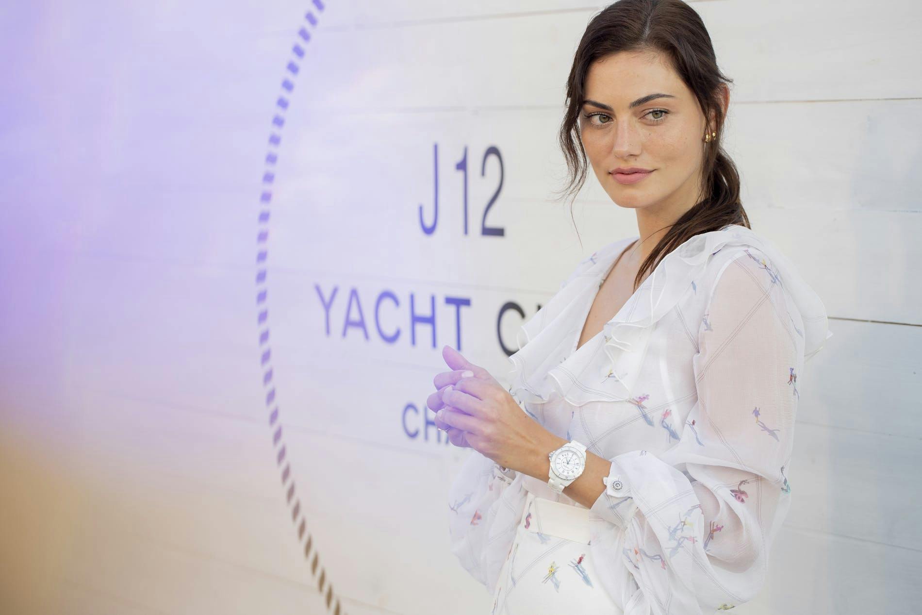 Celebrities wearing CHANEL at the J12 Yacht Club at Sunset Beach