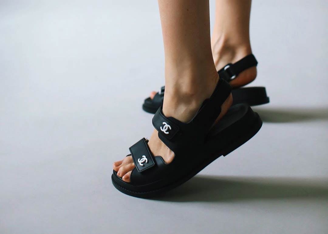 Chanel dad-sandals - Depop