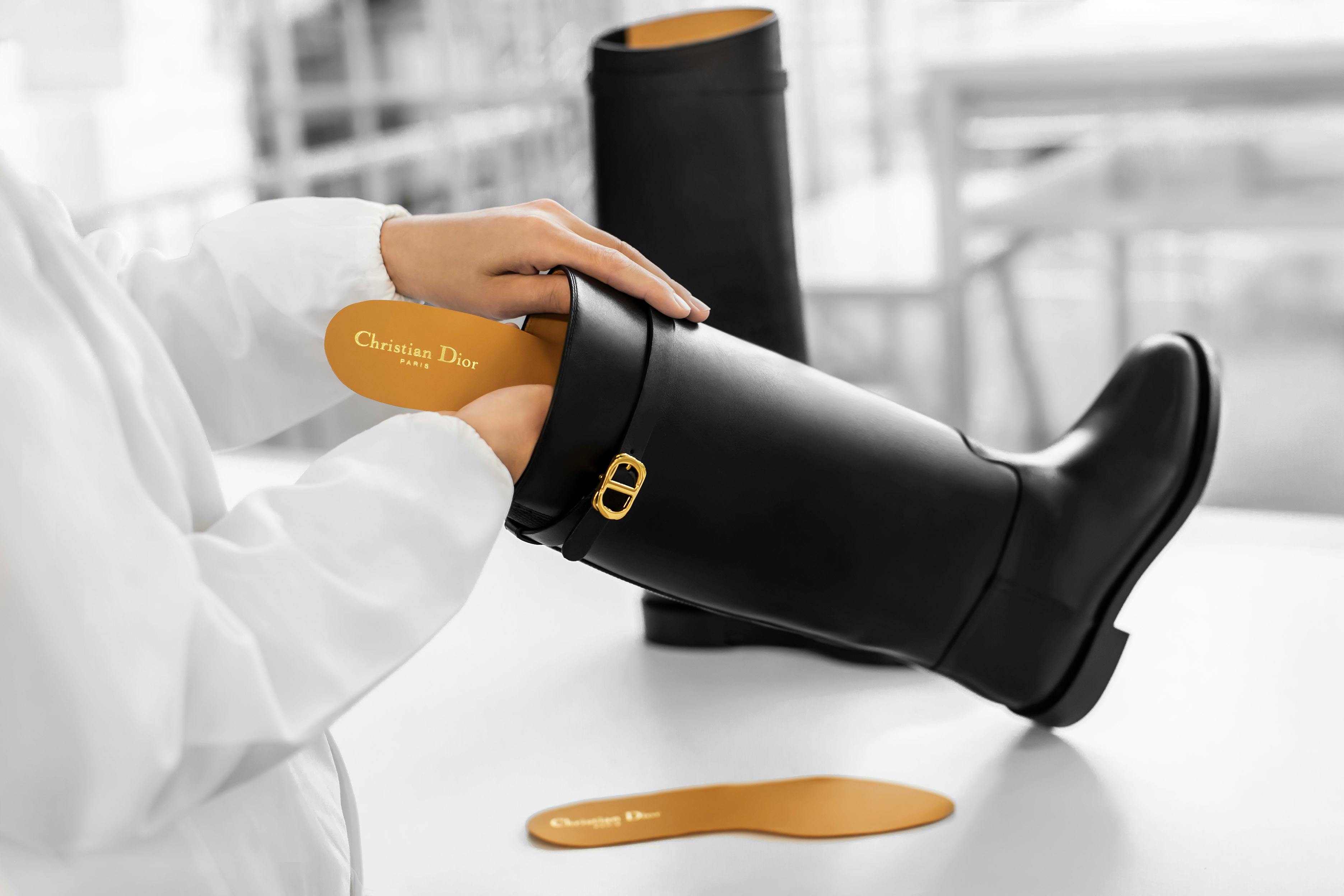 Knee High Boots Dior Leather Boots Black Dior Empreinte  display picture 2
