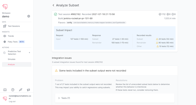 Analyze subset