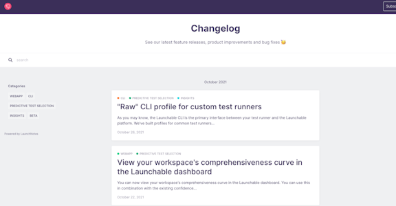 Stay Updated with Launchable’s Changelog Notifications