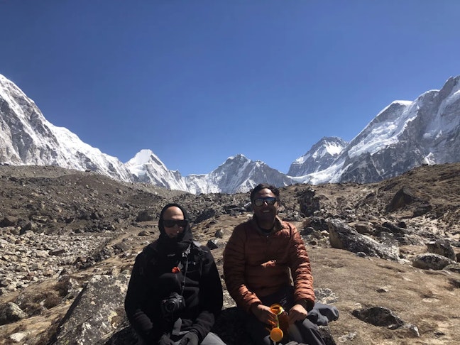 top of the world: Pumari 23.4k, Lhotse 27.9k, Everest 29k