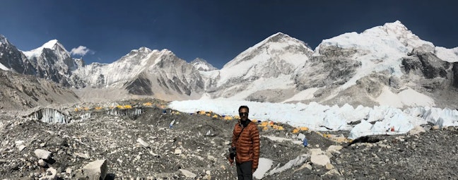 Everest Base Camp - Standing on Khumbu glacier