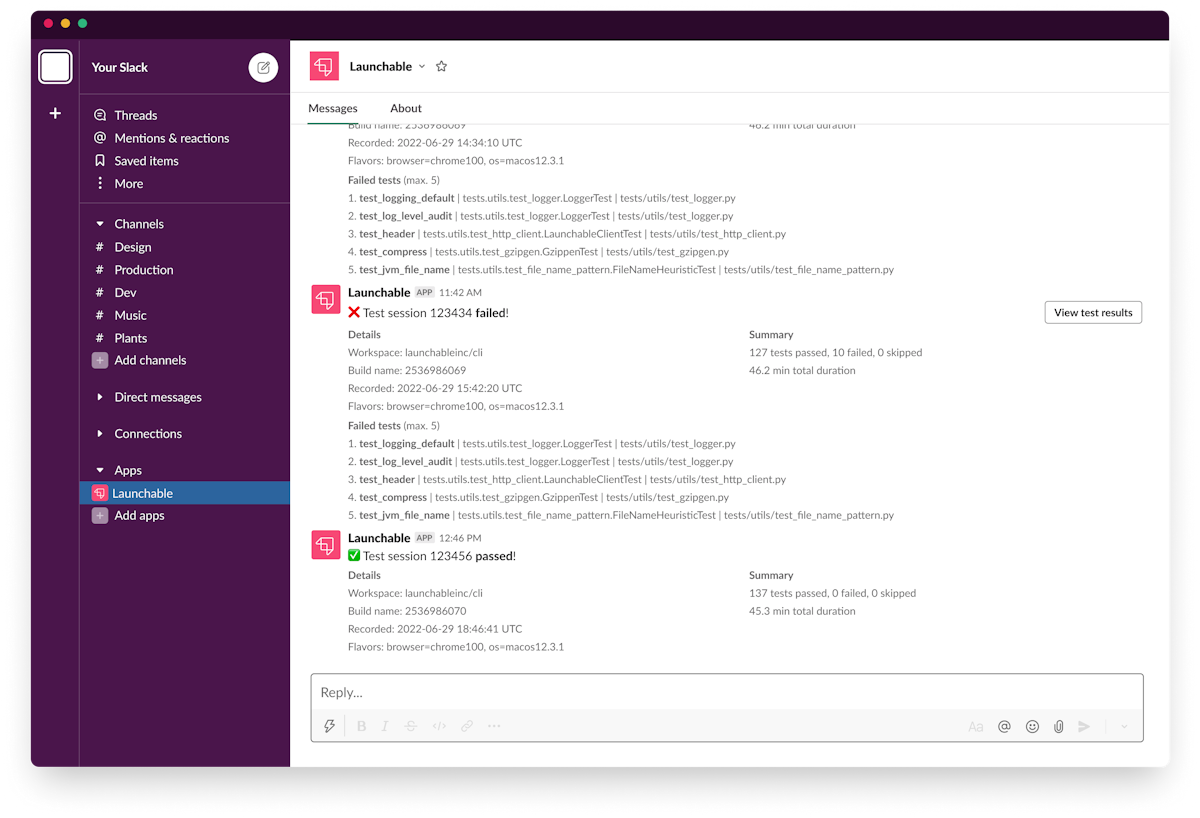 Slack desktop with app messages