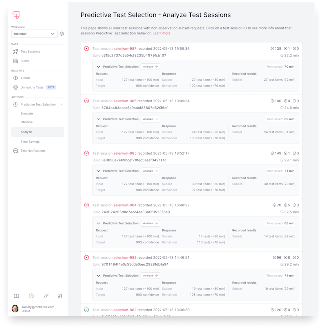 Select a subset of your Selenium tests to run on every pull request, for faster, timely feedback.