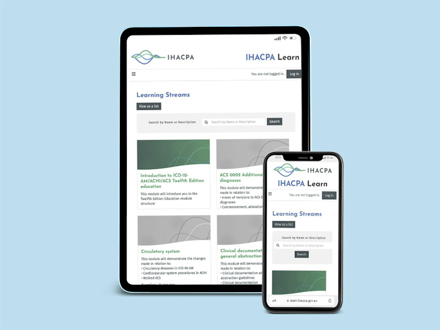 IHACPA Learn Tablet and Mobile