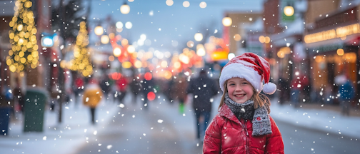 Thematic image for Rotary Parade Website - smiling girl on winter Thunder Bay street