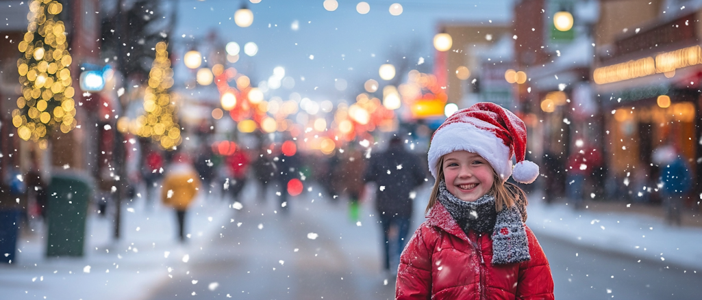 Thematic image for Rotary Parade Website - smiling girl on winter Thunder Bay street