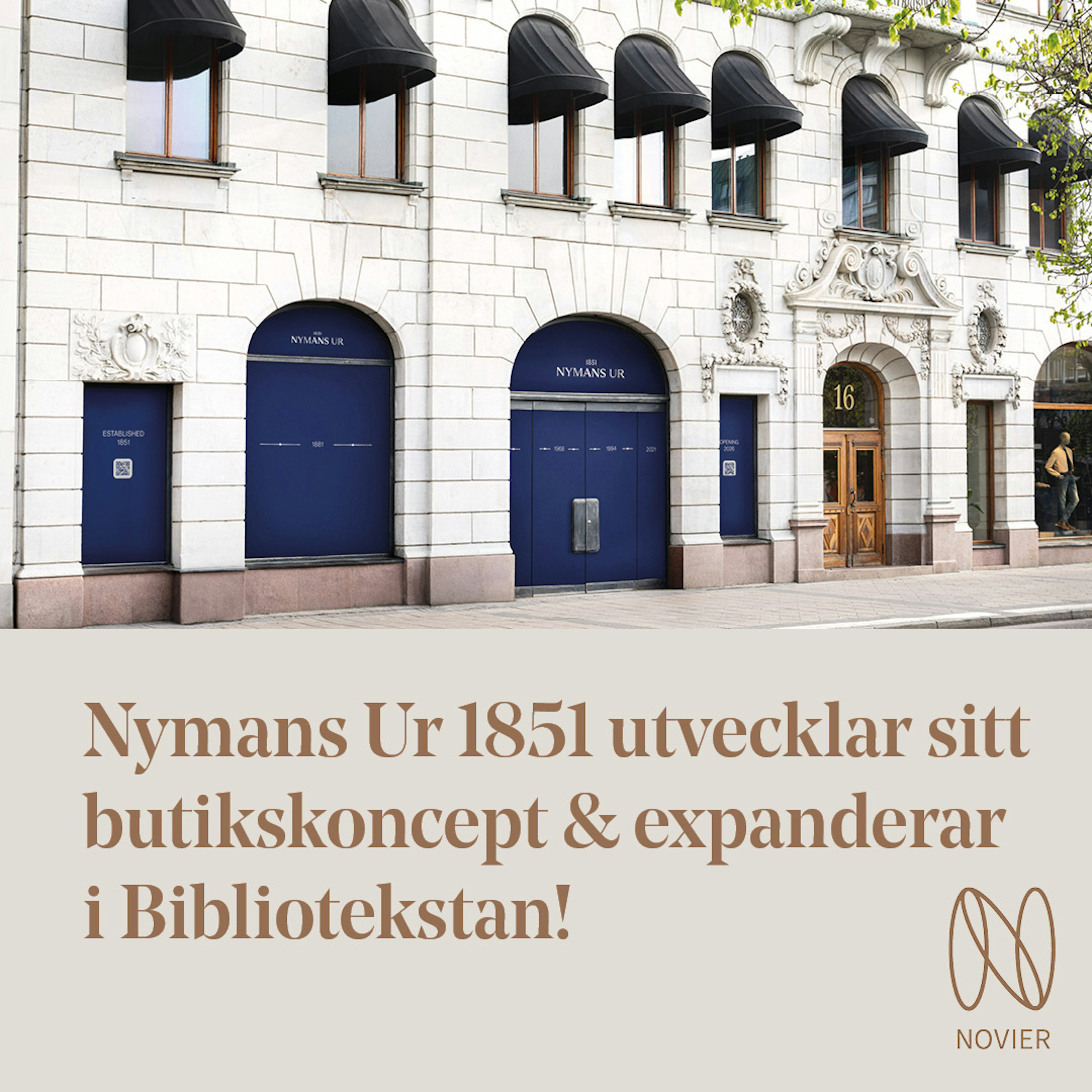 Pressmeddelanden: Nymans Ur 1851 utvecklar sitt butikskoncept och expanderar i Bibliotekstan