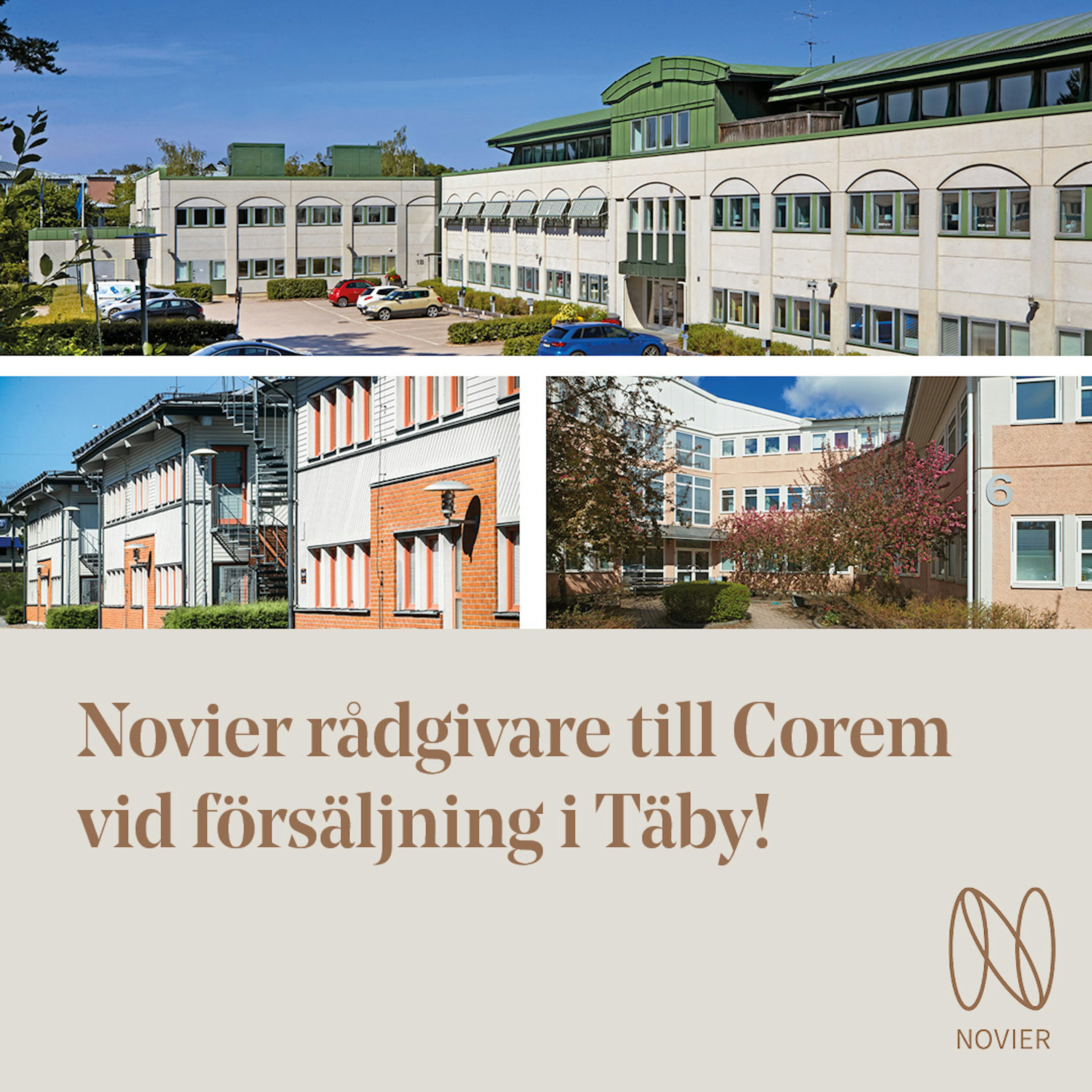 Referensaffärer: Novier rådgivare till Corem vid försäljning i Täby!