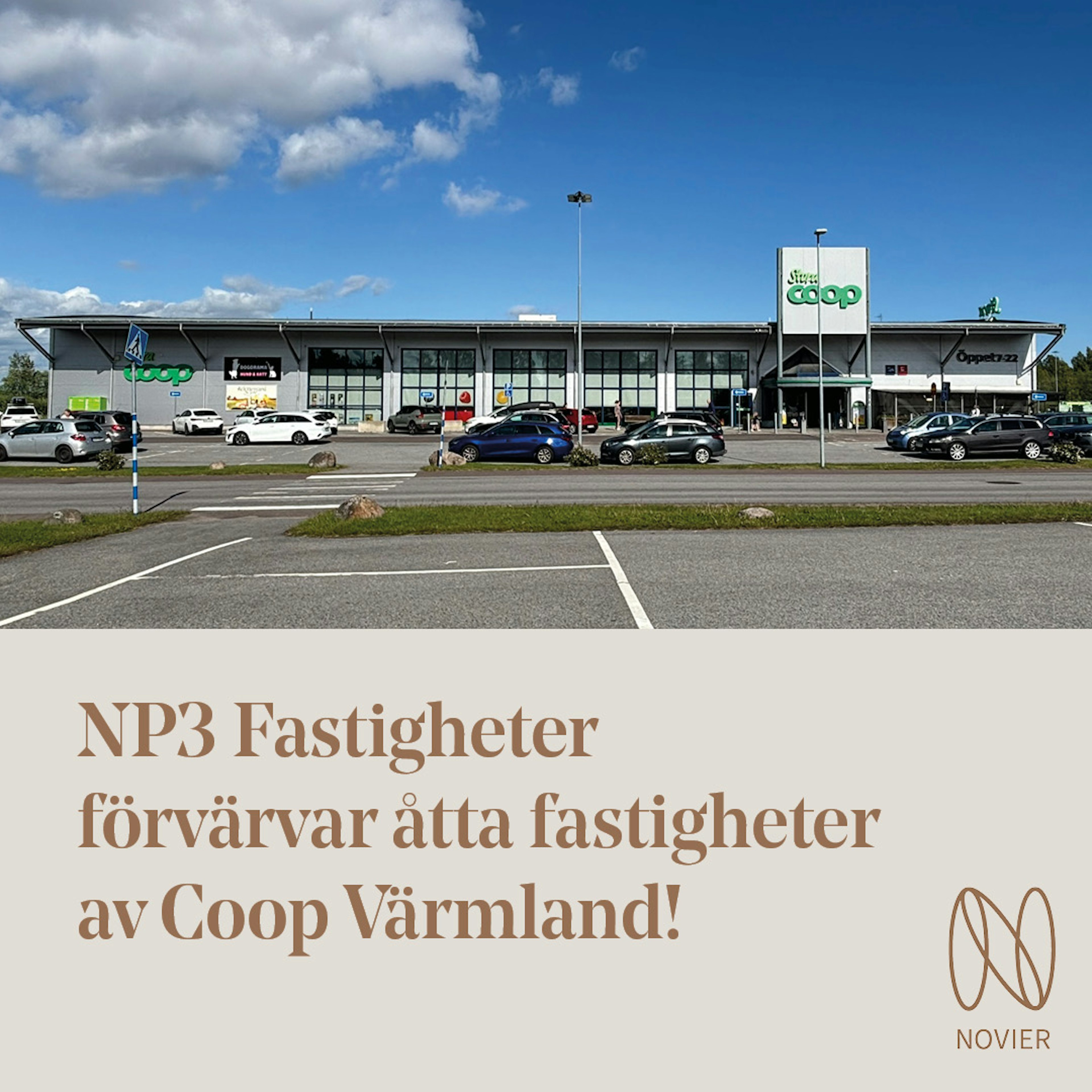 Artiklar: NP3 Fastigheter förvärvar åtta fastigheter av Coop Värmland