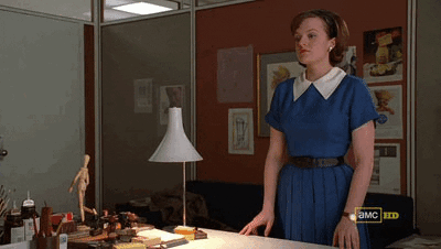Peggy from Mad Men hating her life