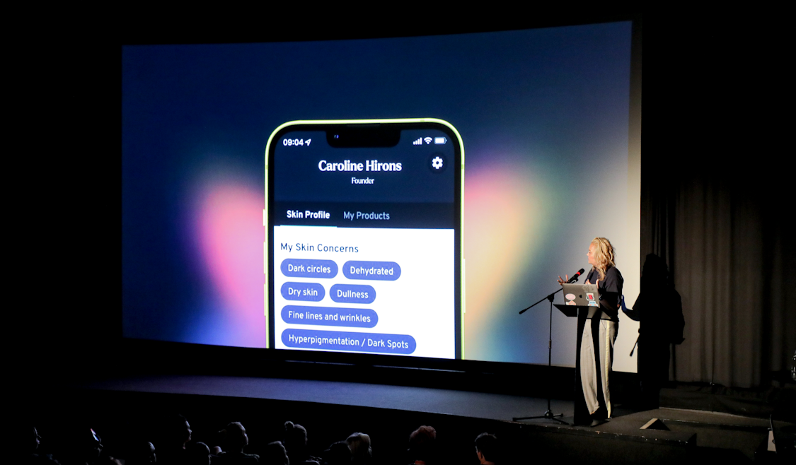 caroline hirons at skinrocks launch infront of app