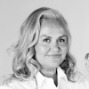 black and white image of caroline hirons