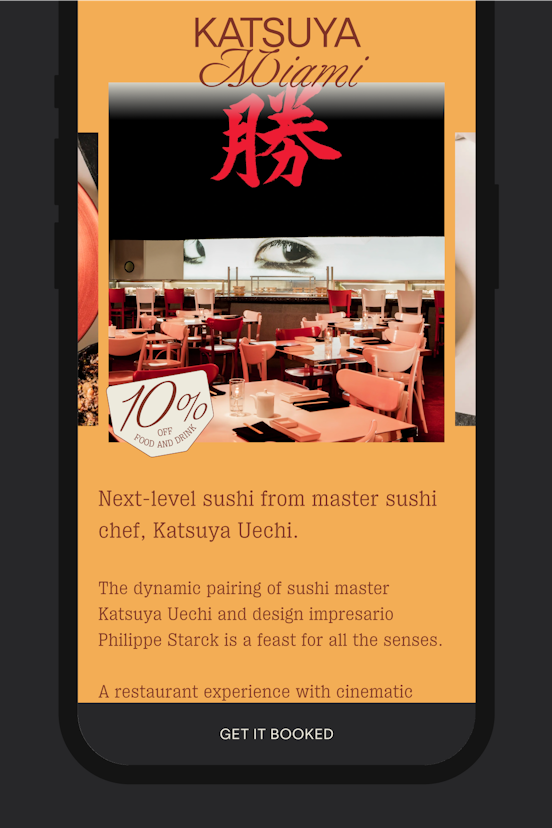 The Dis-loyalty restaurant page in a phone