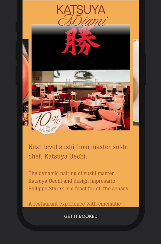 The Dis-loyalty restaurant page in a phone