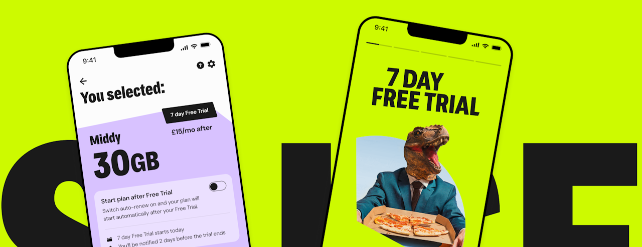 The word slice cut in half horizontally, overlapped by the sign up screen from the slice app
