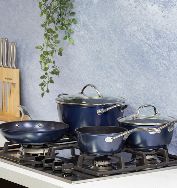 blackmoor home blue pro range non stick frying pans sauce pans pfao free ptfe free