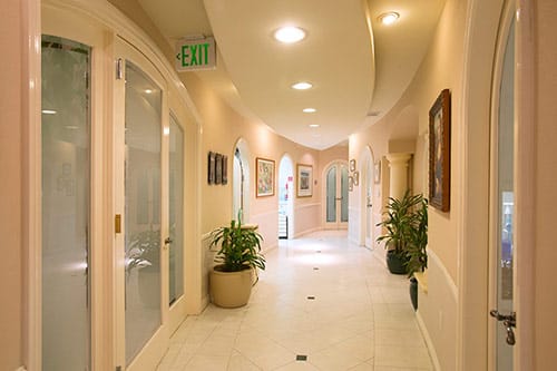 Dr. Maddahi's Beverly Hills dentist office: hallway
