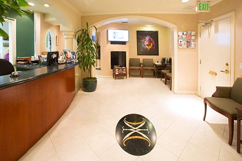Dr. Maddahi's Beverly Hills dentist office: reception 2nd angle