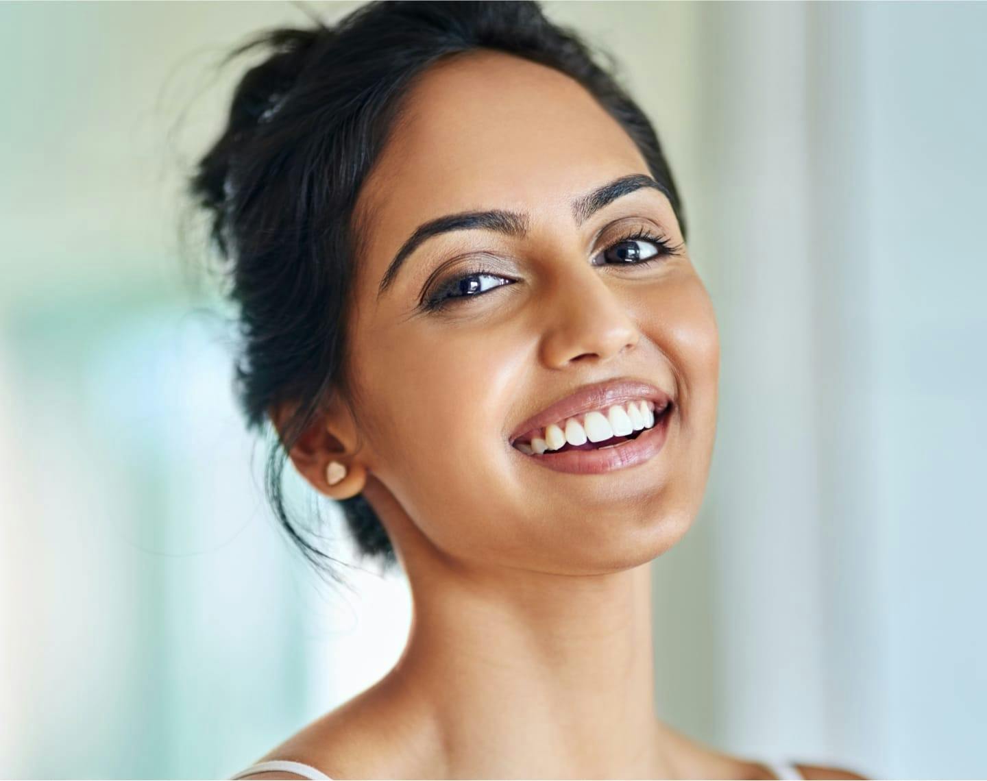 Beautiful woman smiling.