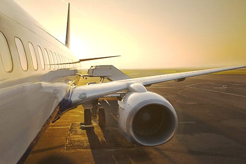 Plane during sunset